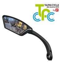 MEACHOW Scratch Resistant Glass Lens,Handlebar Bike Mirror, Rotatable Safe Rearview Mirror, Bicycle Mirror (Blue Left Side) ME-002LB