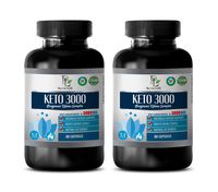 Energy Supplements for Exercise - Keto 3000MG - EXOGENOUS Ketone Complex - Zero CARBOHYDRATES - Keto Advanced Weight Loss Pills - 2 Bottles 120 Capsules