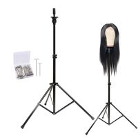 GOODOFFERPLACE Wig Stand Metal Mannequin Head Tripod Stand Adjustable with Carry Bag 30pc TPIN for Cosmetology Training Head block head hairextension