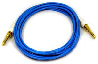 George L's 155 Guage Cable with Gold Straight Plugs (Blue, 20 Foot)