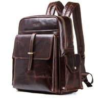 Contacts Genuine Leather Men 13" Laptop Computer Backpack Travel Handbag School Backpacks Bag