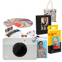 Kodak PRINTOMATIC Instant Print Camera (Grey) Gift Bundle with Photo Album