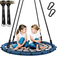 Trekassy 660 lb Spider Web Swing 40 inch for Tree Kids with Steel Frame and 2 Hanging Straps