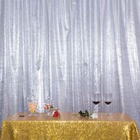 Eternal Beauty Satin Sequin Backdrop Curtain, Glittery Photography Backdrops, Thick Non-Transparent Shiny Party Sequin Curtain (Silver,10Ft x 10Ft)