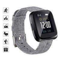 TOMALL Nylon Fabric Bands Compatible for Fitbit Versa/Versa 2/Versa Lite, Breathable Woven Replacement Wristband Bracelet for Women Men (Gray)