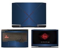 Decalrus - Protective Decal for HP Omen 15-CE011DX (15.6" Screen) Laptop Blue Texture Brushed Aluminum Skin case Cover wrap BAhpOmen15_ce011dxBlue
