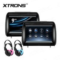 XTRONS 2 x 9 Inch Pair Car Headrest DVD Player HD Digital Adjustable Touch Screen 1080P Video Auto Games HDMI Children IR Headphones(Blue&Pink)