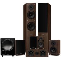 Fluance Elite Series Surround Sound Home Theater 7.1 Channel Speaker System Including Floorstanding, Center Channel, Surround, Rear Surround Speakers, and a DB10 Subwoofer - Walnut (SX71WR)