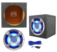 NYC Acoustics NC12S4 1600w 12" Car Audio LED Subwoofer+Sealed Sub Box Enclosure