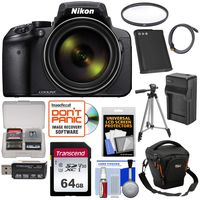 Nikon Coolpix P900 Wi-Fi 83x Zoom Digital Camera with 64GB Card + Battery + Charger + Case + Tripod + Filter + Kit
