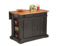 Americana Black and Distressed Oak Kitchen Island by Home Styles