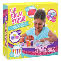 GirlZone: Make Your Own Lip Balm Fun Makeup Set for Girls, 22 Pieces incl. Makeup Bag, Great Gifts for Girls
