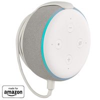 "Made for Amazon" Mount for Echo Dot (3rd Gen) - Installs in Minutes with Included 3M Strips Or Screws - White