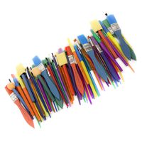 Horizon Group USA Paint Brushes -35 All Purpose Paint Brushes Value Pack - Includes 8 Different Types of Brushes, Great with Watercolors, Acrylic & Washable Paints. Multicolored