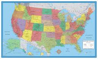 24x36 United States, USA Classic Elite Wall Map Mural Poster (Paper Rolled)