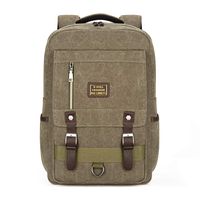 Canvas Laptop Backpack, Vintage Canvas Rucksack, Anti-Theft Backpack Fits 15.6 Inch Laptop (Khaki)