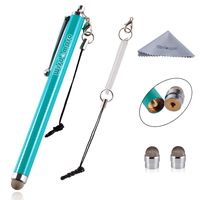 Wisdompro Stylus, 4.8 Inch Universal Microfiber Mesh Tip Styli with 2pcs Replacement Tips and Tether for Capacitive Touch Screen iPad, Tablet, iPhone, Samsung Galaxy Note/Tab and More (Mint)