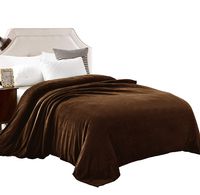 Exclusivo Mezcla Queen Size Flannel Fleece Velvet Plush Bed Blanket as Bedspread/Coverlet/Bed Cover (90" x 90", Brown) - Soft, Lightweight, Warm and Cozy