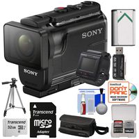 Sony Action Cam HDR-AS50R Wi-Fi HD Video Camera Camcorder & Live View Remote with 32GB Card + Battery + Case + Tripod + Kit