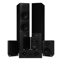 Fluance Elite Series Surround Sound Home Theater 7.0 Channel Speaker System Including Three-Way Floorstanding, Center Channel, Surround & Rear Surround Speakers - Black Ash (SX70BR)