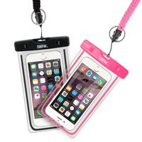 EOTW 2 Pack IPX8 Universal Waterproof Case for Smartphone Device to 6" Fit iPhone X/8/8plus 7plus/6plus Samsung Galaxy s8/s8plus/s7 Google Pixel HTC10,for Water Parks/Beach/Cruise/Pools Snorkeling