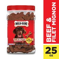 MilkBone Soft & Chewy Dog Treats Beef & Filet Mignon Recipe 25 Ounces