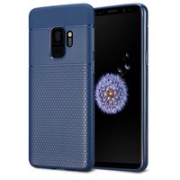 Kit Me Out World Geometric Series Case Designed for Samsung Galaxy S9 Case, Full Matte Slim Fit Flexible TPU Minimal Durable Protection Case Cover Hexagon Design (Navy Blue)