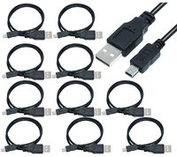 10 Pack 50cm(1.5 feet) USB 2.0 A to Mini 5 pin B Cable for External HDDS/Camera/Card Readers