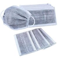 50 Pcs Charcoal Disposable Face Mask Carbon Filter Earloop Mouth Cover Anti Dust Face Mouth Masks Respirator Medical