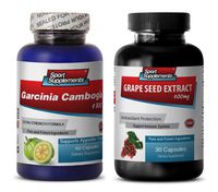 antioxidant Capsules - Garcinia CAMBOGIA - Grape Seed Extract - Combo - Garcinia Pills - (2 Bottles Combo)