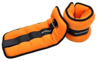 BalanceFrom GoFit Fully Adjustable Ankle Wrist Arm Leg Weights, Adjustable Weights, Adjustable Strap, Orange, 10 lbs each (20-lb pair)