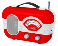 Coca-Cola Retro Desktop Vintage Style Am/FM Battery Operated Radio with Auxillary Input Red/White