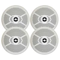 White Seaworthy OEM Replacement Marine 6.5" 2-Way Coaxial Speaker Bundle - 4 Speakers
