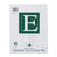Roaring Spring Engineering Pad, 8.5" x 11", Green, 200 sheets