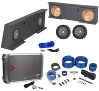 07-13 GMC/Chevy Sierra/Silverado Crew Sub Box+(2) Kicker 10" Subwoofers+Amp+Kit