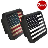 JIAYI American Flag Trailer Hitch Cover,2 inch Receiver Tube Hitch Plug (2 Pack)