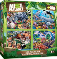 MasterPieces Animal Planet 4-pack Multipack 100 Piece Puzzles