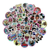 king maoshen 50 PCS Cute L.O.L Cartoon Combination Waterproof Stickers Set for Decorating--for WaterBottles Skateboard Laptop Suitcases Decoration (L.O.L Cartoon Combination)