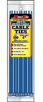 Pro Tie MD4ULD100 4-Inch Metal Detectable Ultra Light Duty Cable Ties, Blue, 100-Pack
