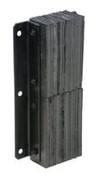 Vestil V-1124-4.5 Rubber Dock Bumper, Rectangular, Laminated, Vertical Mount, 6 Holes, 24" Length, 11" Width, 4.5" Depth