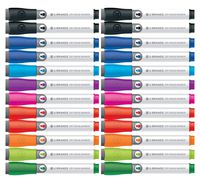 U Brands Low Odor Dry Erase Markers with Erasers, Chisel Tip, Assorted Colors, 24-Count