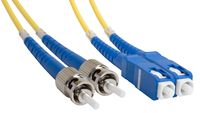 Amphenol FO-DLSTDLSC00-002 ST-LC Duplex Single-Mode Fiber Optic Patch Cable, 9/125 OS1, OFNR, 2 m, 6.6', Yellow