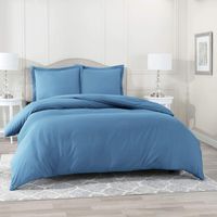 Nestl Bedding Duvet Cover 3 Piece Set - Ultra Soft Double Brushed Microfiber Hotel Collection - Comforter Cover with Button Closure and 2 Pillow Shams, Blue Heaven - Full (Double) 80"x90"