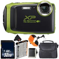Fujifilm FinePix XP130 Waterproof Digital Camera 2018 Version (Lime Green) Bundle with 32GB Memory Card - International Version with 1 Year Seller Warranty