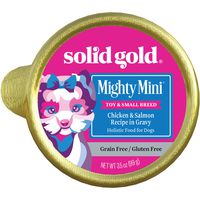 Solid Gold Mighty Mini Grain And Gluten Free Wet Food With Chicken, Salmon & Vegetables In Gravy - 12Ct/3.5Oz Cup