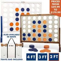 Giant 4 in A Row, 4 to Score with Carrying Bag - Premium Wooden Four Connect Game Set in 2' Wood Grain by Rally & Roar - Oversized Family Outdoor Party Games for Backyard, Lawn, Parties, Bar Game
