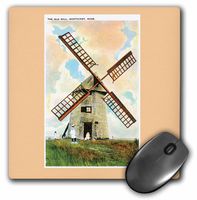 3dRose LLC 8 x 8 x 0.25 Inches Mouse Pad, The Old Mill, Nantucket Old Windmill with Children (mp_170224_1)