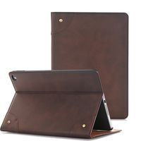 iPad 2018 9.7 Case, SorbSun PU Leather Folio Case,Fold Smart Stand Full Body Protective Cover with Document Card Slots for Apple New iPad 9.7 Inch 2017&2018 Release iPad 5th&6th Gen,Dark Brown