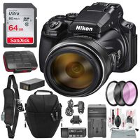 Nikon COOLPIX P1000 16.7 Digital Camera with Built-in Wi-Fi and 64GB Deluxe Bundle