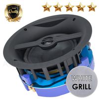 Gravity Premium SG-6HW 6.5" 200 Watts Subwoofer Flush Mount in-Wall in-Ceiling 2-Way Universal Home Speaker System with Woven Cone Silk Tweeter for Great BASS! Easy to Install Adapter